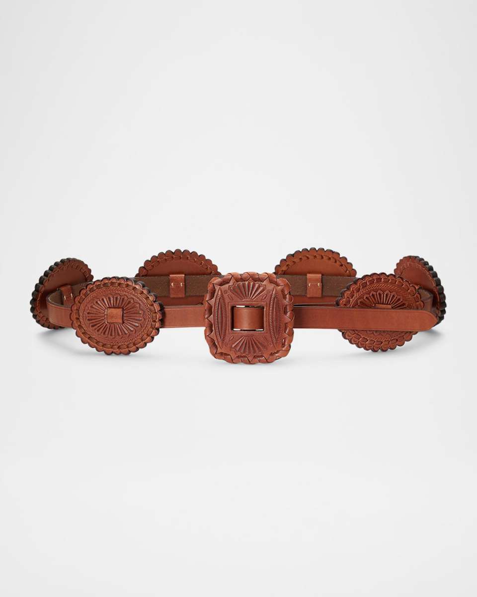 Western Leather Skinny Belt